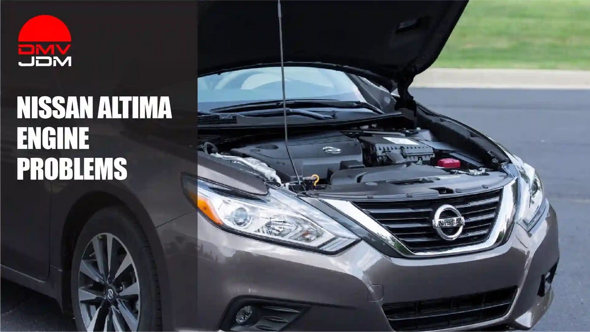 Nissan Altima with the hood open showing the engine compartment for engine problem inspection.